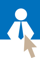 businessman with cursor logo abstract design template