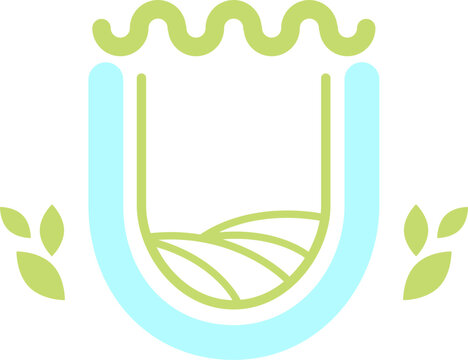 leter u leaf logo abstract vector design template