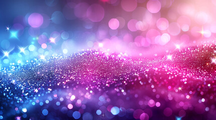 Purple glitter background. Elegant abstract background with bokeh defocused lights.