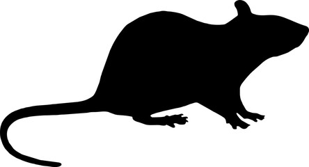 Rat mouse vector silhouette