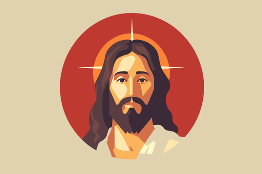 Jesus Christ, the Son of God , Messiah symbol of Christianity vector illustration