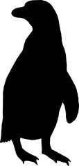Penguin black vector silhouette
