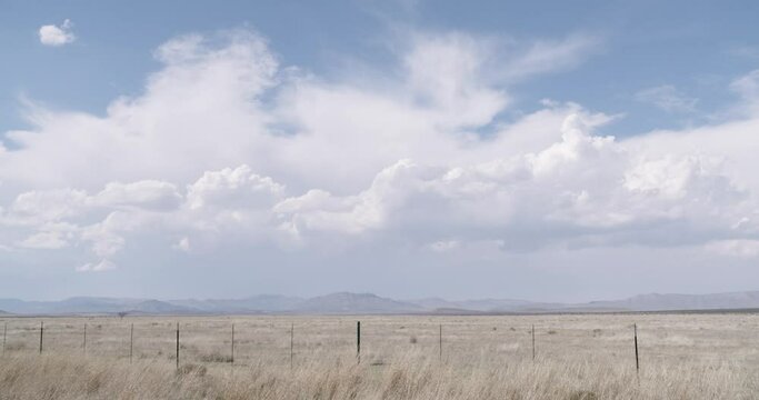 Massive fences and skies, West Texas