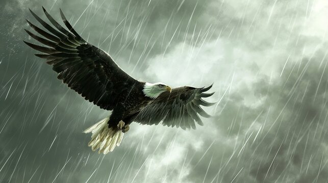"Grace in the Rain: Soaring Majesty