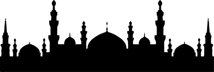 Islamic Mosque black vector silhouette