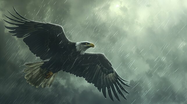 "Grace in the Rain: Soaring Majesty