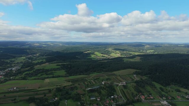 Beautiful Landscape Forest Mountains Bieszczady Bircza Aerial View Poland