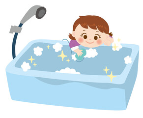 お手伝いをする子供のイラスト