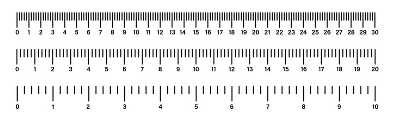 Ruler scale. Measuring tool. Size indicator units. Ruler scale measure. Length measurement - obrazy, fototapety, plakaty