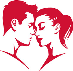 Love Romantic Couple Vector silhouette 