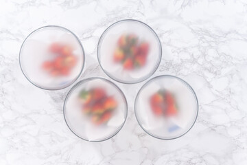 Washed and Dried Strawberries Stored Safely in a Glass Bowl