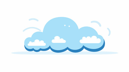 Thought cloud with lines flat vector icon  flat vector