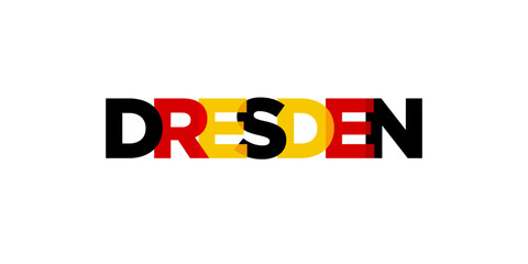 Dresden Deutschland, modern and creative vector illustration design featuring the city of Germany for travel banners, posters, and postcards.