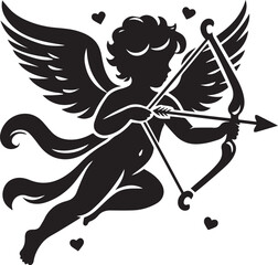 Fototapeta premium Cupid Silhouettes Cupid Love EPS Vector Cupid Clipart