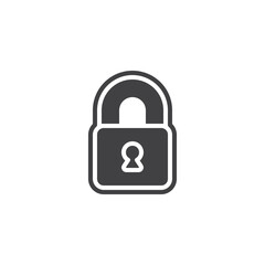 Lock-shaped sticker or label vector icon