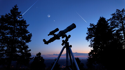 Astronomical telescope for observing stars, planets, Moon and other celestial objects.