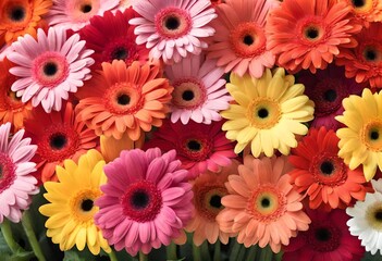 Gerbera daisy: Bold, colorful blooms with a cheerful presence, perfect for brightening gardens and bouquets