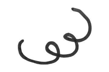 Realistic rough black marker. Set of ink lines. The doodle is drawn on a white isolated background with a black marker. Hand painted. Black marker on paper isolated on white background