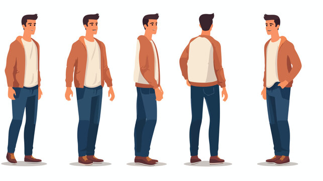 Man standing character in casual clothes flat vector