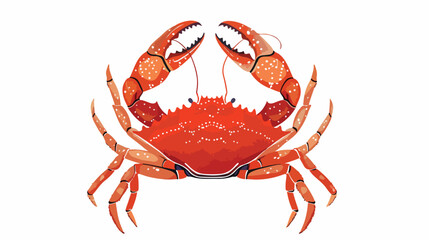 Vector red crab. Hand drawn for travel design  flat