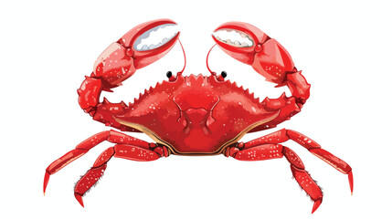 Vector red crab. Hand drawn for travel design  flat