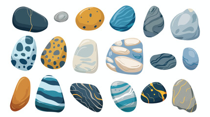 Vector sea pebbles. Hand drawn for travel design.