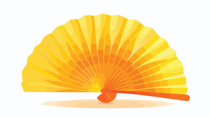 Orange yellow fan blowing cool wind flat vector 