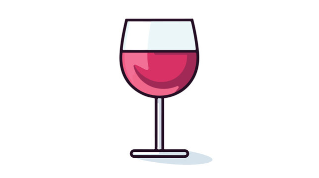 Wine glass icon in trendy flat design on white background
