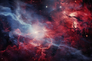 Night sky with swirling nebulae. Generative AI