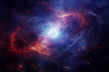 Fototapeta na wymiar Night sky with swirling nebulae. Generative AI