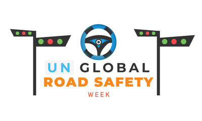 National Road Safety Week. background, banner, card, poster, template. Vector illustration.