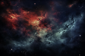 Fototapeta premium Night sky with swirling nebulae. Generative AI