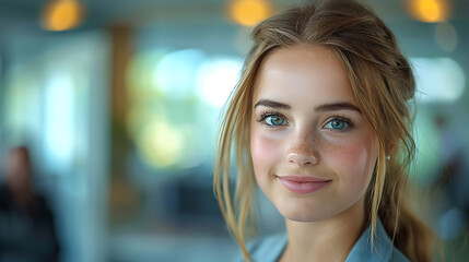 job interview by a young girls in a suit with an IT company manager