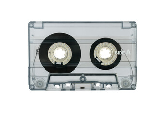 Audio cassette in a transparent case