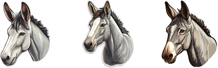 Horse head set illustration of horse head vector set for web design