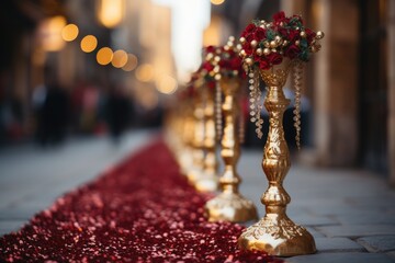 a long red carpet outside of a event professional photography