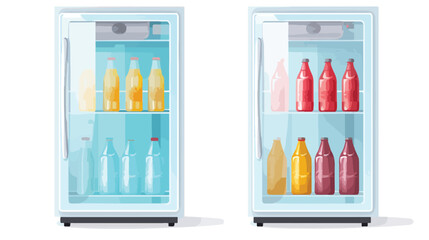 Rendering fridge with transparent glass doors