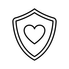 Protection shield with heart icon. Love protection concept. Health care and medicine, charity and social work. - 757135118