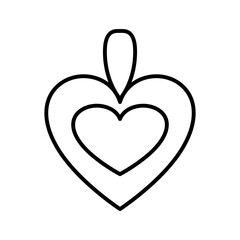 Heart locket icon. Pendants pendant in the form of  heart.