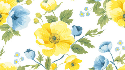 seamless pattern with spring floral bouquets texture wallpaper background