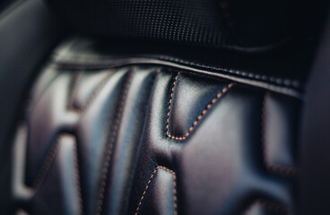 close up of of a leather car seat