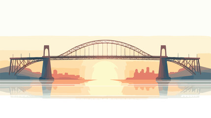 Sanghi bridge  flat vector isolated on white background