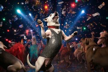 Dog disco party on New Year's Eve