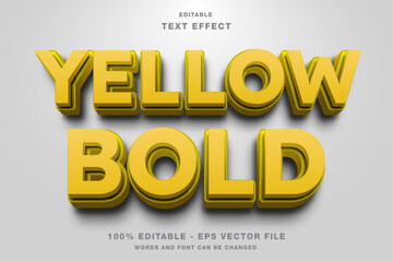 Yellow Bold 3D Editable Text Effect Template Style Premium Vector