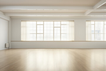 Fototapeta premium Interior of an empty dance and fitness studio with loft design.