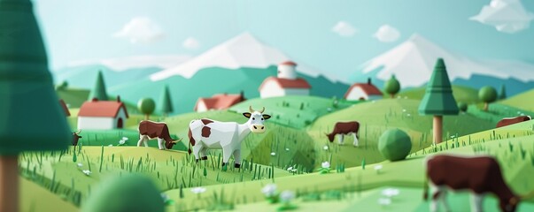 Infographic animated video on the journey of sustainable dairy farming from farm to fridge - obrazy, fototapety, plakaty