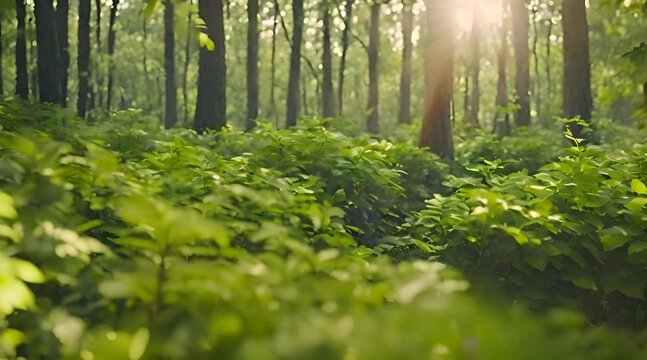 Plant nature magic green forest in cinematic view