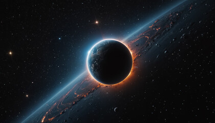 Obraz premium Sci-fi art of planets in deep space