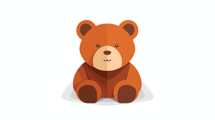 Obraz na płótnie Canvas Stylish icon in paper sticker style toy bear flat vector