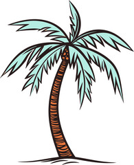 Palm Tree Vector Illustration PNG Free Download Transparent Delight